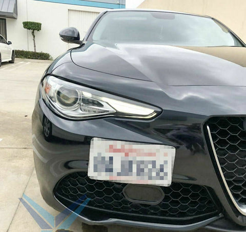 for Alfa Romeo Stelvio 2018 2019 Front Bumper Tow Hook License Plate - No Drill Black Mounting Bracket Adapter Kit