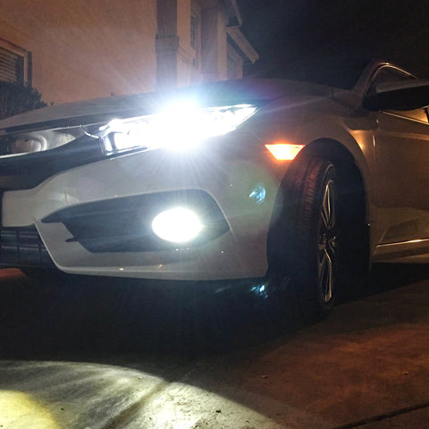 6000K Xenon White LED Headlight Bulb All-in-One Conversion High Low Beam Kit, 6000LM Super Bright Fog Light Replacement