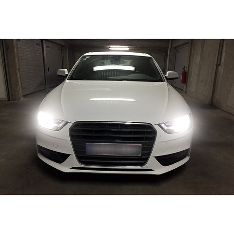 2x H7 LED Headlight Kit with Retainer Adapter Clip Holder, 6000K Xenon White / 8000K Ice Blue 8400LM High Low Beam Headlight Bulb Conversion Kit