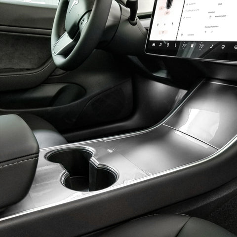 Matte Black / Matte White / Brushed Silver Cup Holder Center Console Vinyl Decal Sticker for Tesla Model 3