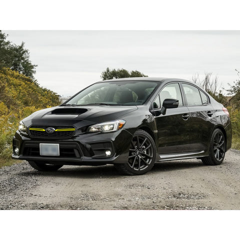 Glossy Red / Fluorescent Yellow Front Grille Pinstripe Vinyl Sticker Trim for Subaru WRX STI 2018 2019 2020, Racing Sport Front Hood Panel Pre-cut Stripe Decal Molding