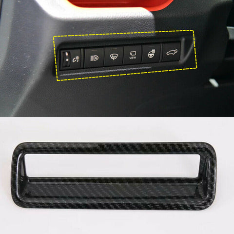 5pcs for Toyota RAV4 2019 2020 2021 Interior Cover Trim ABS Carbon Fiber, AC Panel Frame Cover + Dashboard Air Vent Cover Molding + Glove Box Handle Cover Decor + Multifunction Button Frame Trim