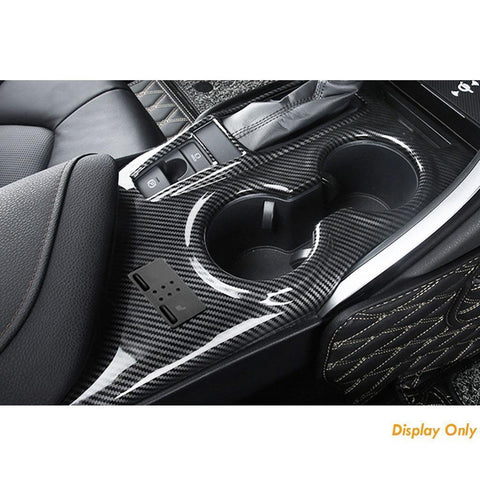ABS Carbon Fiber / Red / Blue / Wood Gear Shift Frame Console Panel Trims Cover Cup Holder Decor Decal for Toyota Camry 2018-2024