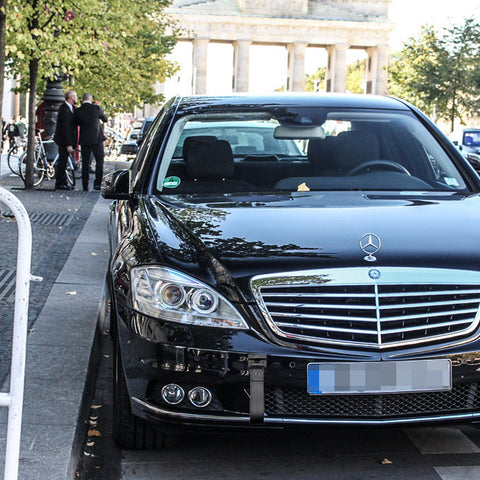 Blue / Black / Red JDM Style Tow Hole Adapter with Towing Strap for Mercedes C S ML CLA GLA Class