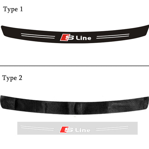 Carbon Fiber Painted Vinyl Rear Bumper Guard Sill Decal for Audi