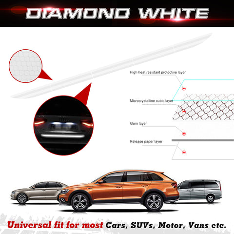 White Reflective Glow In The Dark Car Rear Bumper Warning Decal Strips Universal