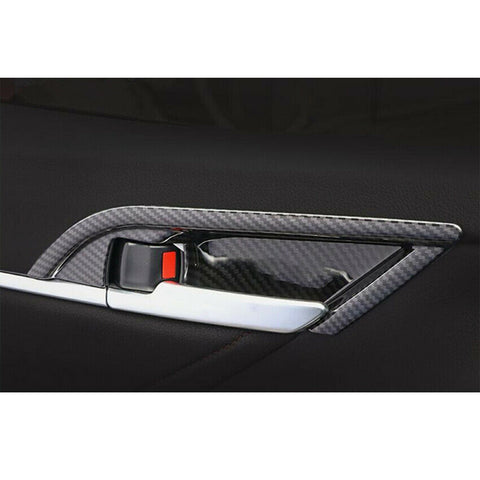 4pcs Carbon Fiber Style / Red Car Inner Door Handle Bowl Cover Trim for Toyota Camry 2018-2024