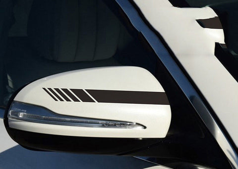 2pcs Black/ Orange/ Blue/ Silver/ Red AMG Style Vinyl Decals Rearview Mirror Stripe Stickers Most Mercedes Benz W204 W212 C Class etc.