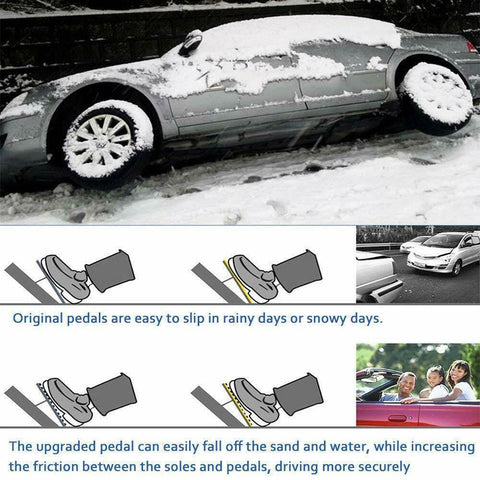 for Ford F-150 2009-2015 Aluminum Accelerator Brake Pedal Cover - Drill Free Anti-slip Gas Brake Paddle Protector - Non-slip Brake Foot Pedal Pad with Rubber Handle - Set of 2