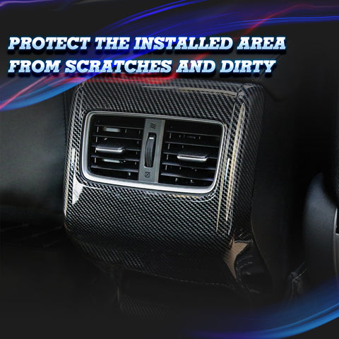 Carbon Fiber Texture AC Air Vent Outlet Rear Center Cover Trim For Honda Accord 2018 2019 2020 10th Generation