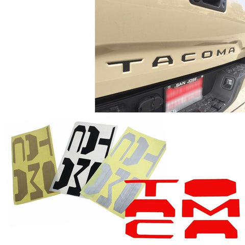 Matte Black \ Brushed Gold \ Brushed Silver\ Red Vinyl Insert Letters Decal Sticker For Toyota Tacoma 2016-2018 Rear Tailgate