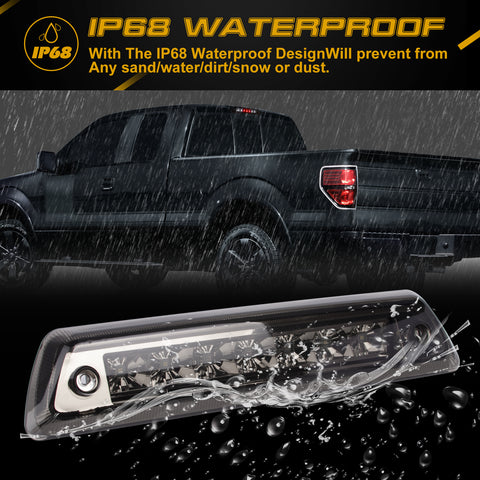 Smoke Lens FULL LED Red/White High Mount Cargo Lamp Third Brake Ford F150 09-14