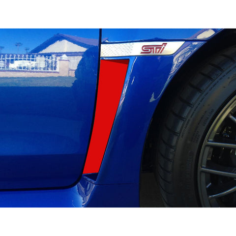 5D Carbon Fiber Style / Matte Red Fender Vent Overlays Vinyl Decal Trim for Subaru WRX STI 2015-2021