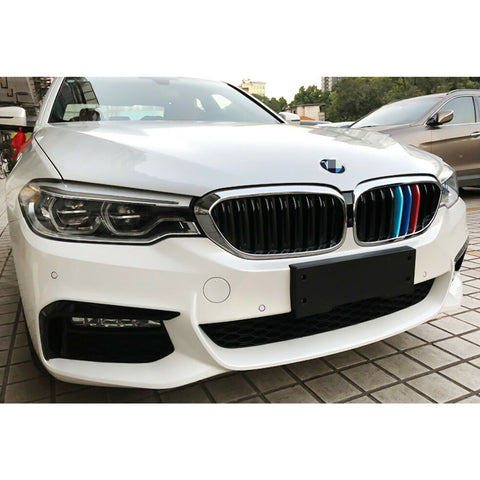 1 Set TRI Color Sporty Kidney Grille Insert Trim Stripe Exactly Fit BMW 6 Series GT G32 2018 2019 (9 Beam Bars)