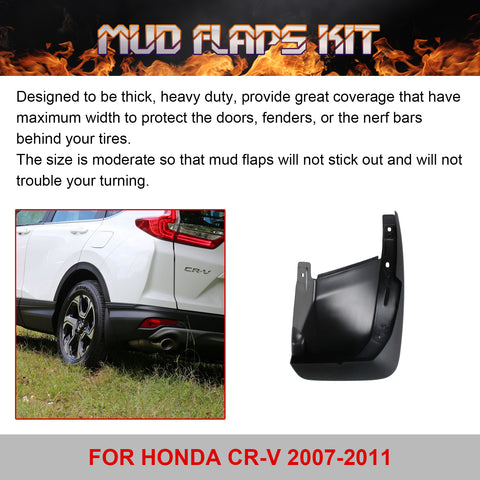 Full Set Front & Rear Mud Flaps Splash Fender Guard Kit For Honda CR-V 2007-2011