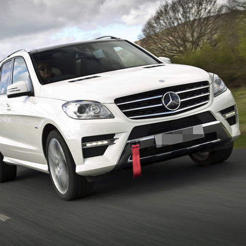 Blue / Black / Red JDM Style Tow Hole Adapter with Towing Strap for Mercedes C S ML CLA GLA Class