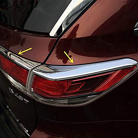 4pcs for Toyota Highlander 2014-2016 Tail Light Eyelid Eyebrow Chrome Overlay Trim Cover