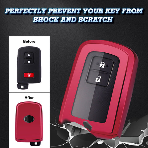 Red Remote Control Key Fob Cover For 4Runner Tacoma Tundra Camry 2/3/4 Button