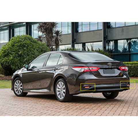 2pcs Rear Bumper Reflector LED Brake Tail Turn Signal Light for Toyota Camary 2018-2025, Red Lens