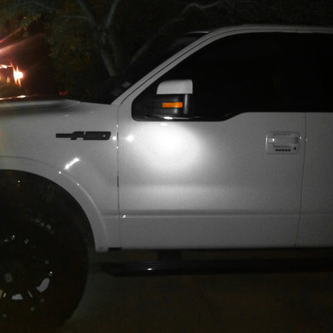 2x White LED Under Side Mirror Puddle Light Smoked Lens Lamp For Dodge RAM 1500 2500 3500 2010-2019