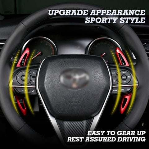 2PCS Sporty Add-on Alloy Steering Wheel Paddle Shift Extension For Toyota Camry 18-21