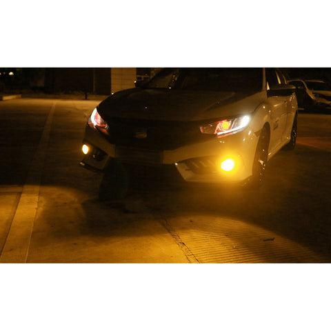 Golden Yellow Fog Light with H11 Halogen Bulb for Honda Civic Accord CR-V Pilot Fit Crosstour CR-Z Insight, OEM Replacement Fog Lamp Assembly Driver Passenger Side