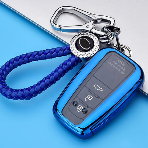 Blue / Black / Red / Rose Gold / Silver Full Protection Soft TPU Smart Key Fob Cover for Toyota Prius Prime GT 86 Camry Hybrid C-HR Corolla Hatchback RAV4 Avalon