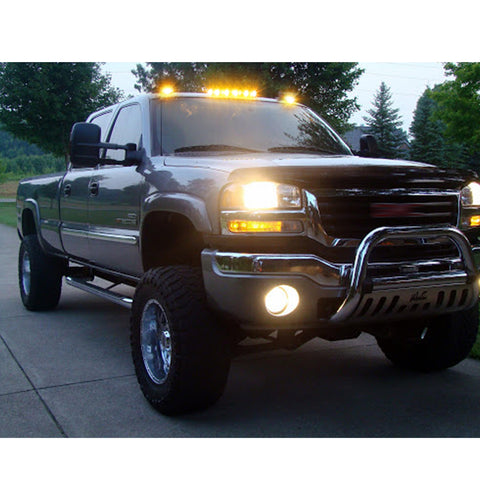 Cab Marker Roof Running Lights Assembly for Chevrolet Silverado 2500HD 3500HD 2007-2020, Amber Trunk LED Cab Roof Marker Light Kit Fit GMC Sierra 2500HD 3500HD 2007-2020