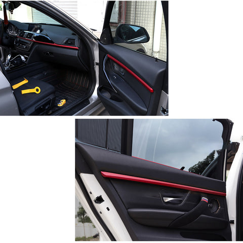 4pcs Red Car Interior Door Molding Strip Trim for BMW 3 Series F30 F31 2013-2018