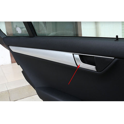 Left Driver / Right Passenger Side Inside Interior Door Handle Repair Kit for Mercedes Benz W204 X204 GLK250 GLK300 GLK350 C230 C250 C350 C63 AMG 2008-2015, Matte Silver