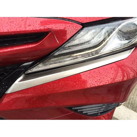 2 x Front Headlight Eyelid Cover Stainless Chrome Trim for Toyota Camry 2018-2024