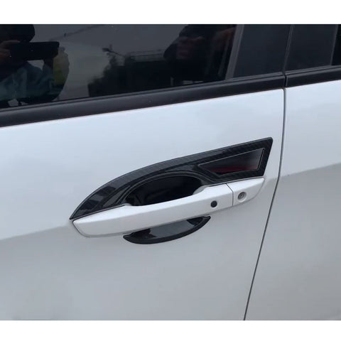 4pcs for Honda Civic 2016-2019 Door Handle Bowl Cover Trim, ABS Carbon Fiber Car Side Door Handle Panel Protector