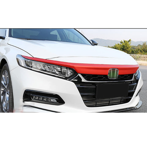 5pcs Red / Carbon Fiber Style Vinyl Front Hood Grille Grill Molding Trim Sticker Decal for Honda Accord 2018 2019