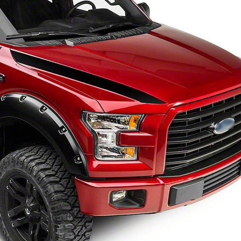 Glossy Black / Matte Black / Glossy Red Hood Spear Cowl Stripe Graphic Vinyl Decal Sticker for Ford F150 F-150 2015-2019