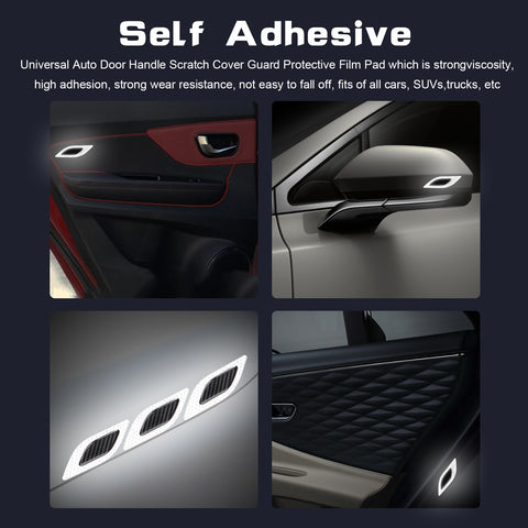 6x White w/ Carbon Fiber Pattern 3D PVC Night Reflect Car Vent Edge Bumper Decal