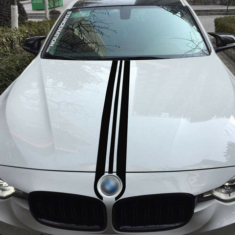 Black / Red JDM Hood Stripe Sticker Sporty Racing Car Body Rear Trunk Vinyl Decal Trim for BMW 1 2 3 5 6 7 Series
