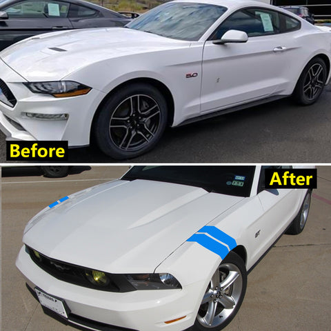 Blue Roll Front Hood Hash Mark Fender Racing Rally Stripes Sticker Vinyl Decal