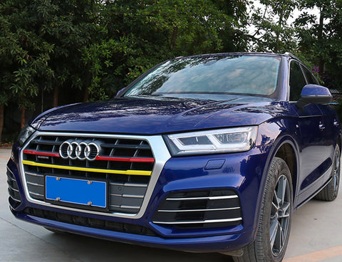 5pcs Germany Flag Style Front Kidney Grille Grill Insert Strip Trim Cover for Audi A4 2017-2018 2019