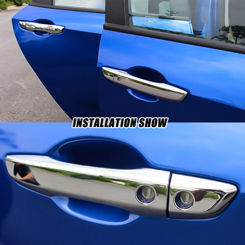 Sporty Carbon Fiber Style / Styling ABS Chrome Car Door Exterior Handle Cover Trim Guard for Honda Civic 2016-2019