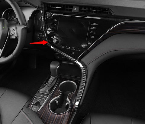 ABS Carbon Fiber Car Center Dashboard Console Strip Trim Molding Decoration for Toyota Camry 2018-2024