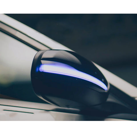 Amber LED Side Mirror Turn Signal Light for Mercedes Benz C E S GLC Class 2014-up, Smoked Black Dynamic Sequential Blink Side Mirror Marker Lens