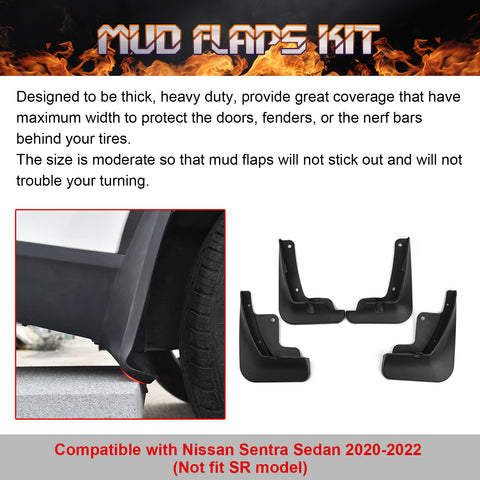 Mud Flaps Splash Guards Fender Mudguard For Nissan Sentra Sylphy Sedan 2020-2022