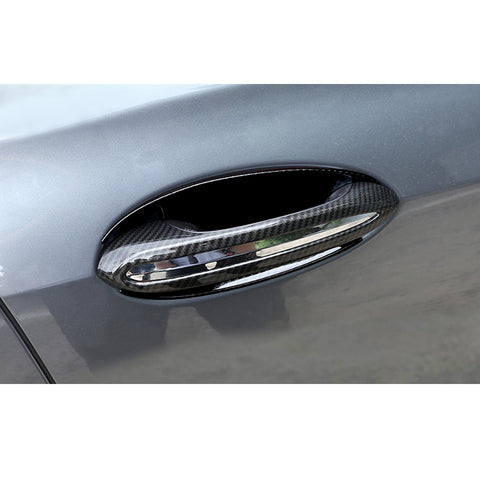 Carbon Fiber Style Door Handle+Door Edge Protect Trim For BMW 5 Series G30 2018+
