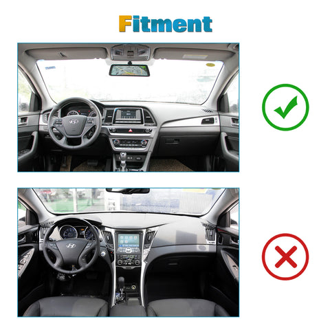 Center Console Dashboard Mat Pre-Cut Non-Slip Sunshield Sun Glare Protector Dash Carpet Pad Black Cover Compatible with Hyundai Sonata 2015-2019