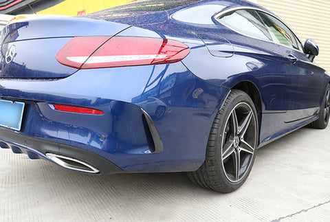Carbon Fiber Style Rear Bumper Air Vent Spoiler Splitter Canard Insert Cover Trim Fit For Mercedes Benz W205 C-Class 4 Door Sedan C43 C63 AMG C180 C200 C300 2015+