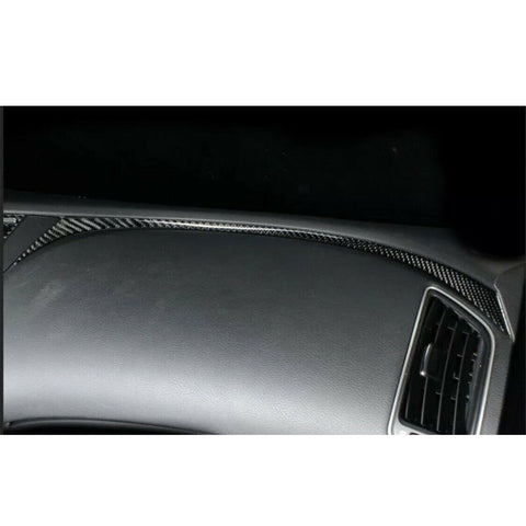 2pcs Carbon Fiber Pattern Dashboard Console Panel Strip Cover Molding Trim for Infiniti Q50 2014-2019