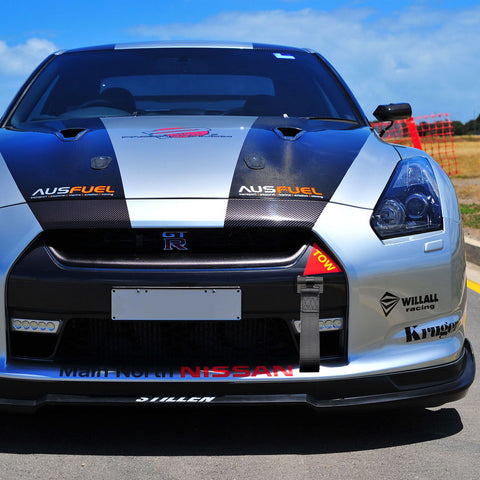 Blue / Black / Red JDM Style Tow Hole Adapter with Towing Strap for Nissan 370Z GTR Juke/Fit Infiniti G37 Q60 QX70 FX35