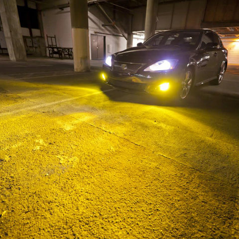 Set OEM Replacement Fog Light with H11 Halogen Bulb for Toyota Camry Corolla RAV4 Lexus RX ES IS Scion tC xA, Yellow Lens Driver Passenger Sides Fog Lamp Assembly