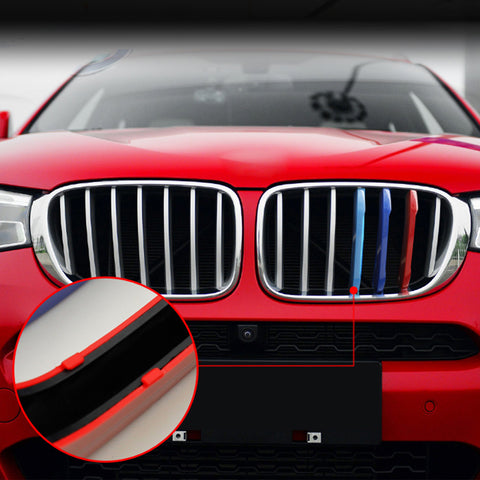 3pcs M-performance TRI Color Grille Kidney Insert Trims Stripe Cover for BMW X Series X5 G05 2019-up(7 beam bars)