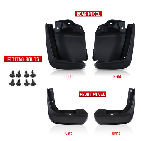 Front Rear Mud Flaps Splash Fender Guard Mudguard 4pcs with Hardware Compatible With Honda Civic 2012-2015